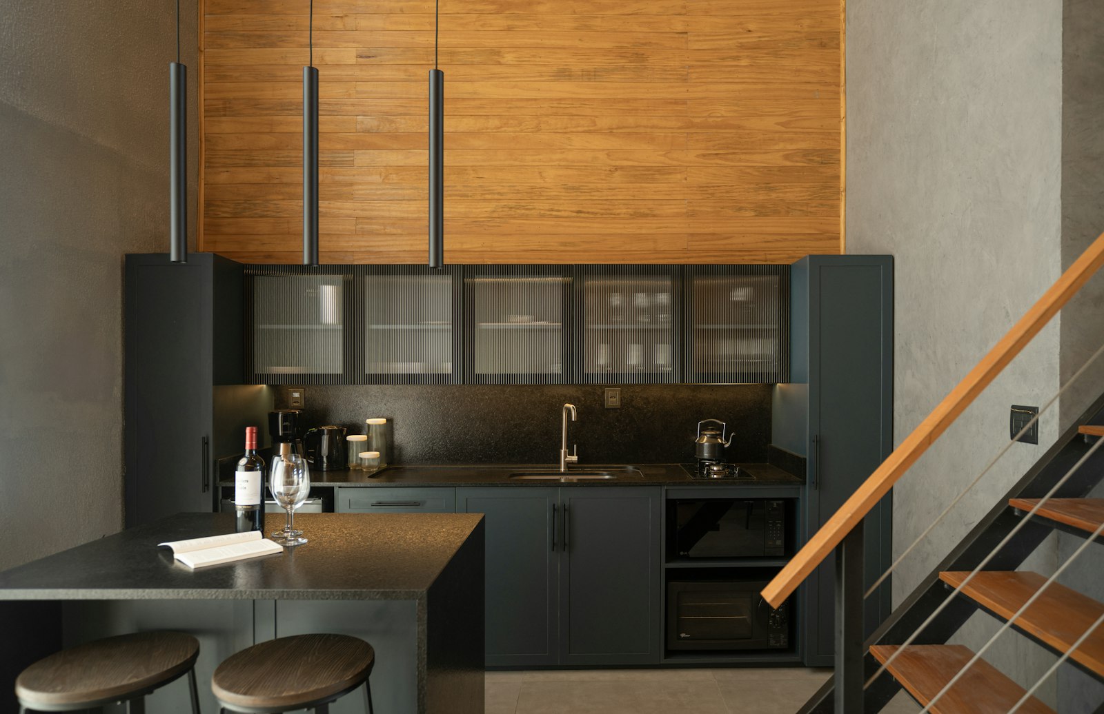 Kitchen inspiration with wood cabinetry and stainless-steel appliances